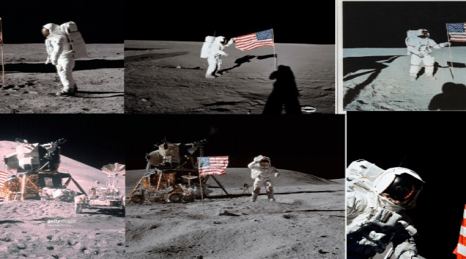 Resultado de imagen para flags on the moon